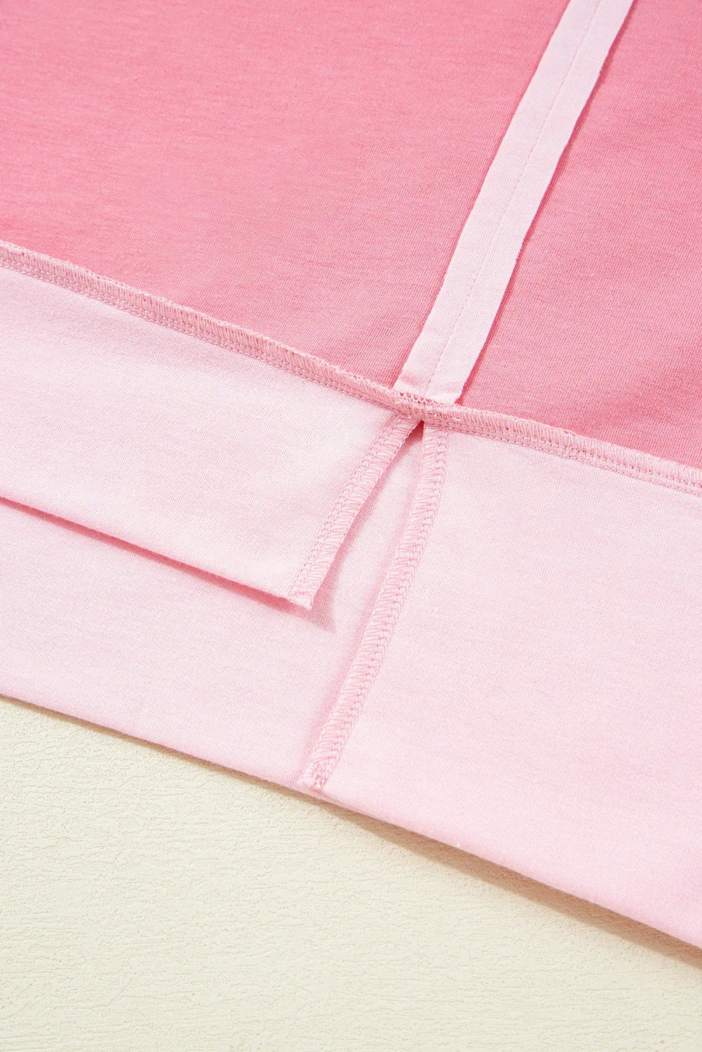 Peach Blossom Two Tones Patchwork Half Sleeve Plus Size T Shirt - Windgat