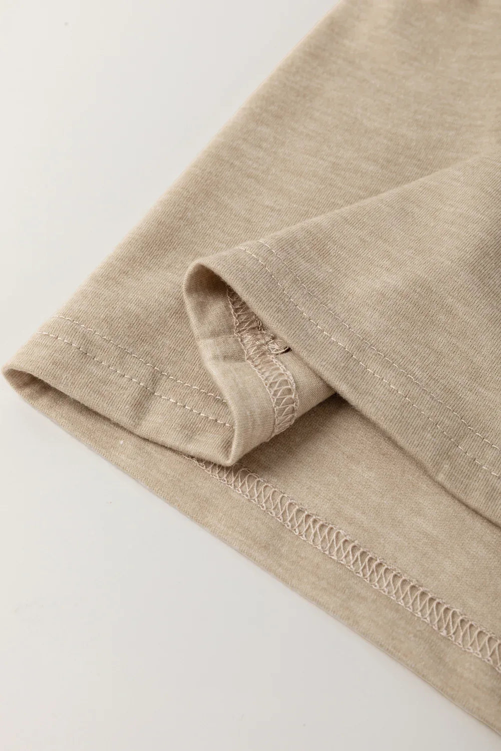 Parchment Solid Color Ruched Puff Sleeve T Shirt - Windgat