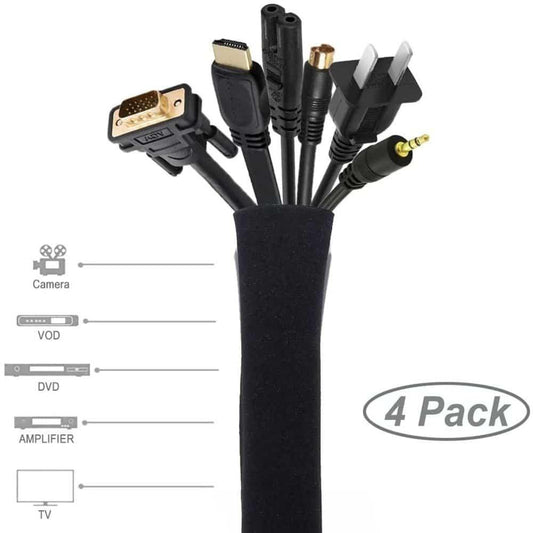 Home Office Electronic Cable Management Sleeve Organiser 4 Set - Windgat