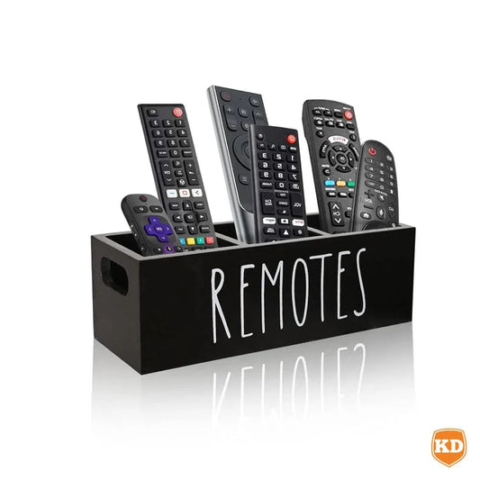 Black Wooden Farmhouse Remote Control Holder Storage Organizer - Windgat