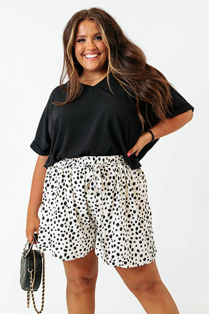 Green Seamed Back High Low Hem V Neck Cuffed Sleeve Plus Size Tee - Windgat