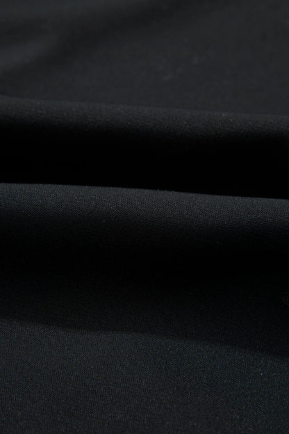 Black Plus Size Leopard Patchwork V Neck 3/4 Sleeve Ruffle Hem Mini Dress - Windgat