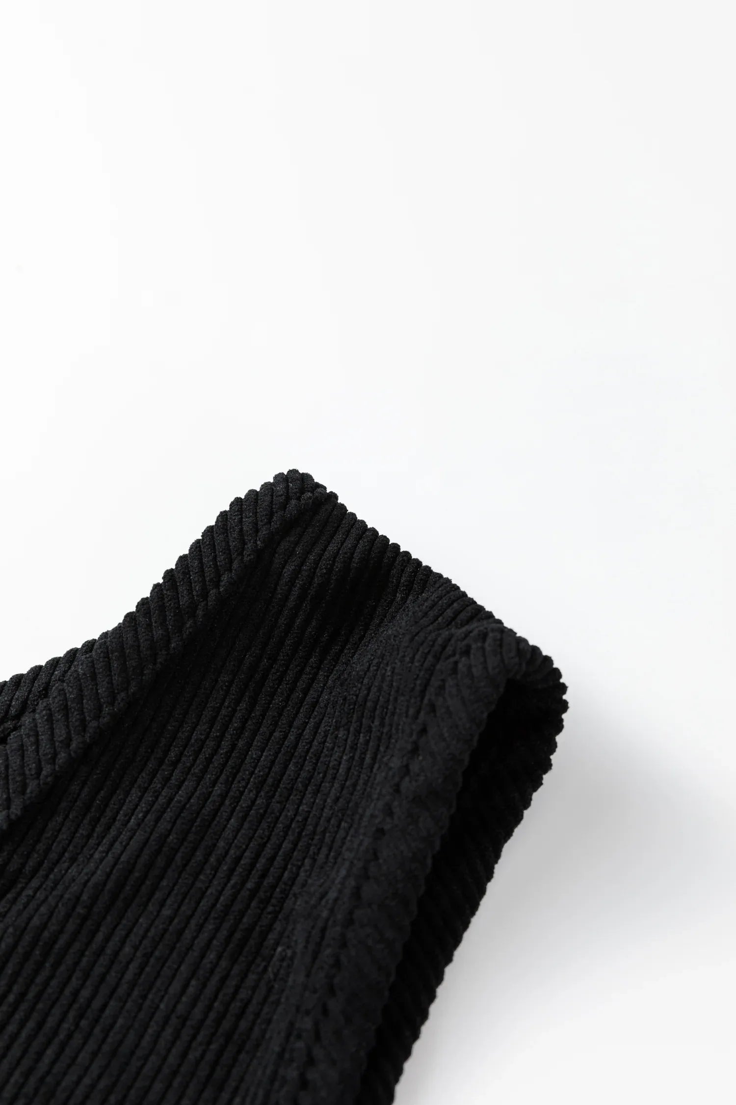 Black Plus Size Corduroy Patch Pocket Sleeveless Mini Dress - Windgat