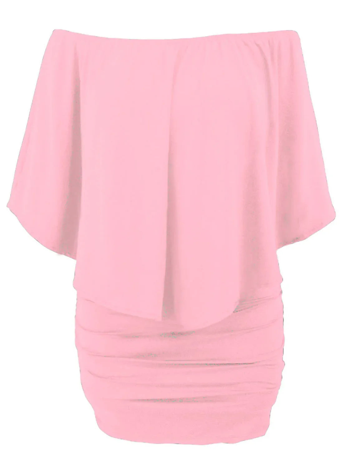 Plus size Dressing Layered Pink Mini Poncho Dress - Windgat