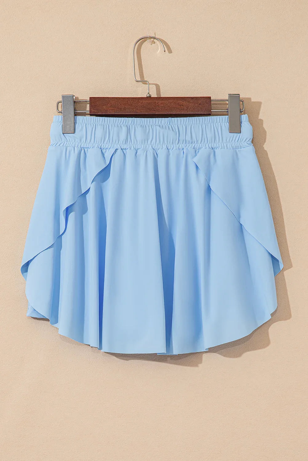 Sky Blue Drawstring Elastic Waistband Lined Tennis Skorts - Windgat