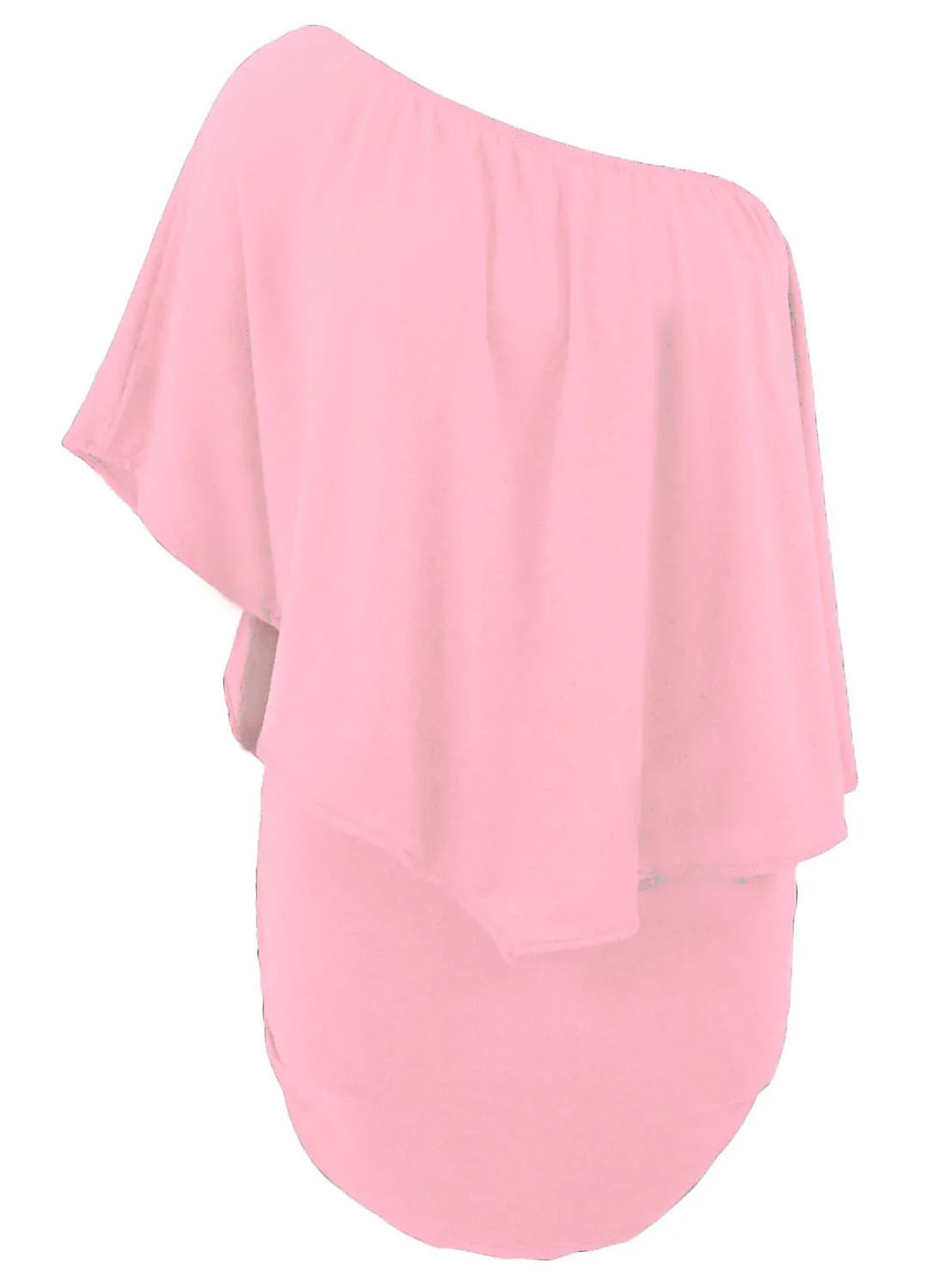 Plus size Dressing Layered Pink Mini Poncho Dress - Windgat