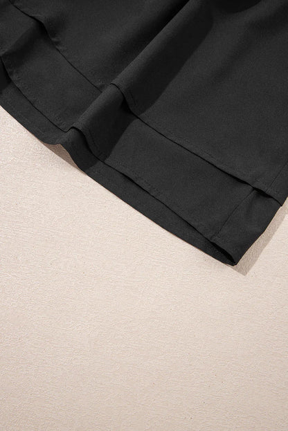 Bright Pink Crossed Waist Tiered Flowy Shorts - Windgat