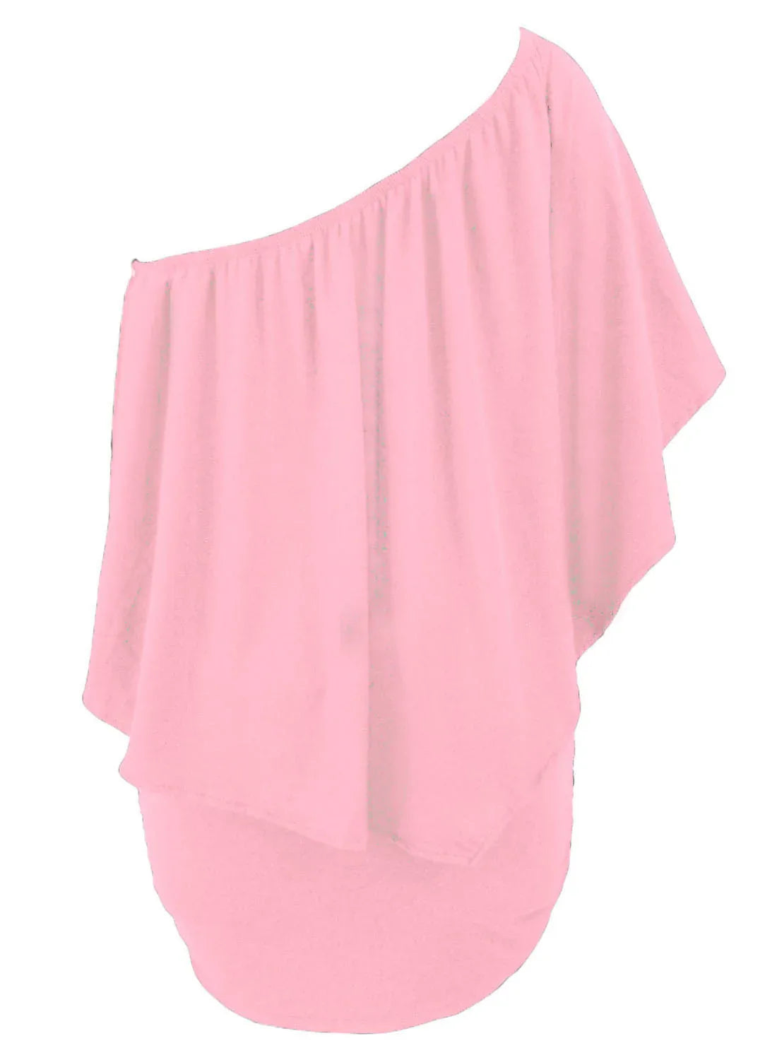 Plus size Dressing Layered Pink Mini Poncho Dress - Windgat