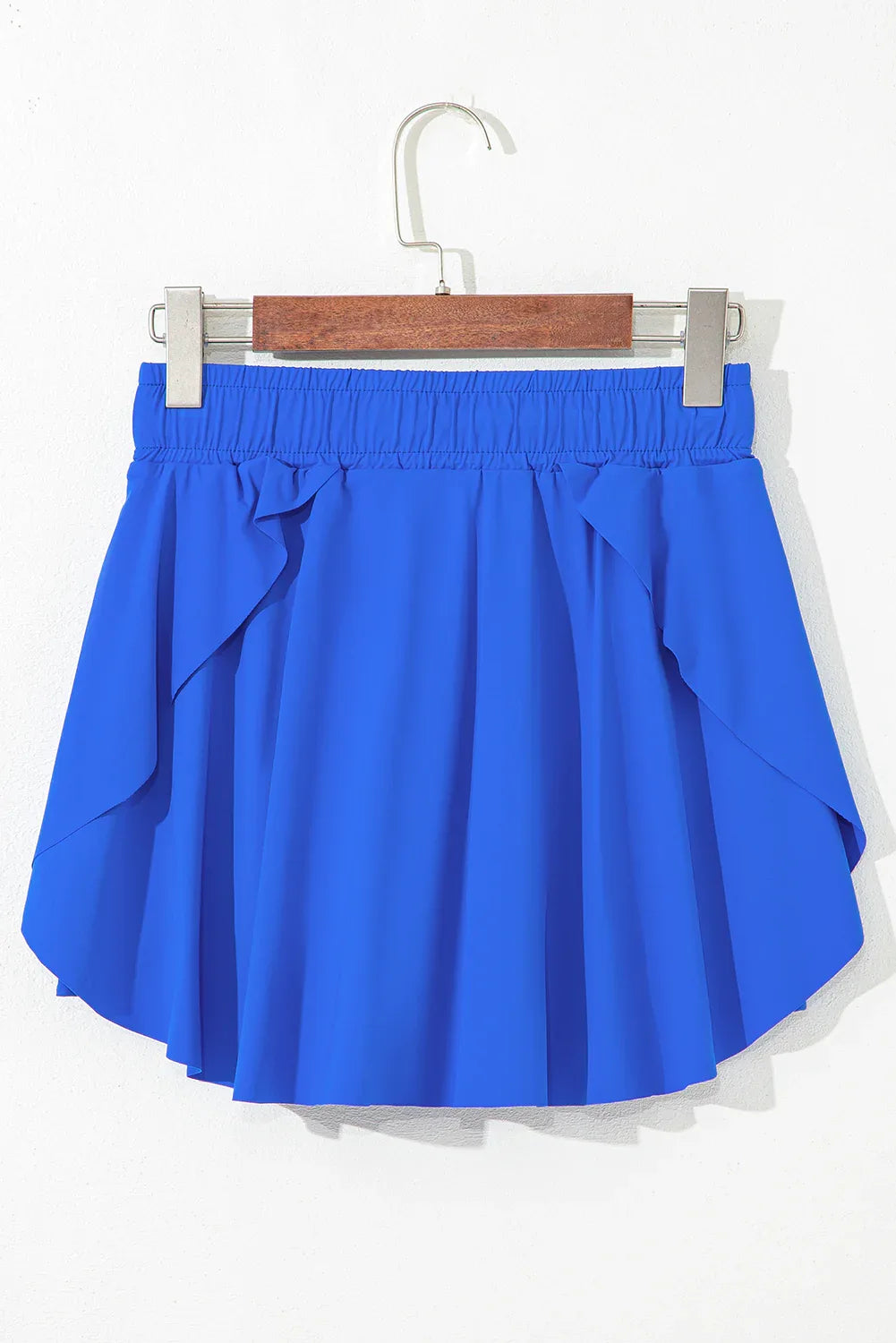Sky Blue Drawstring Elastic Waistband Lined Tennis Skorts - Windgat