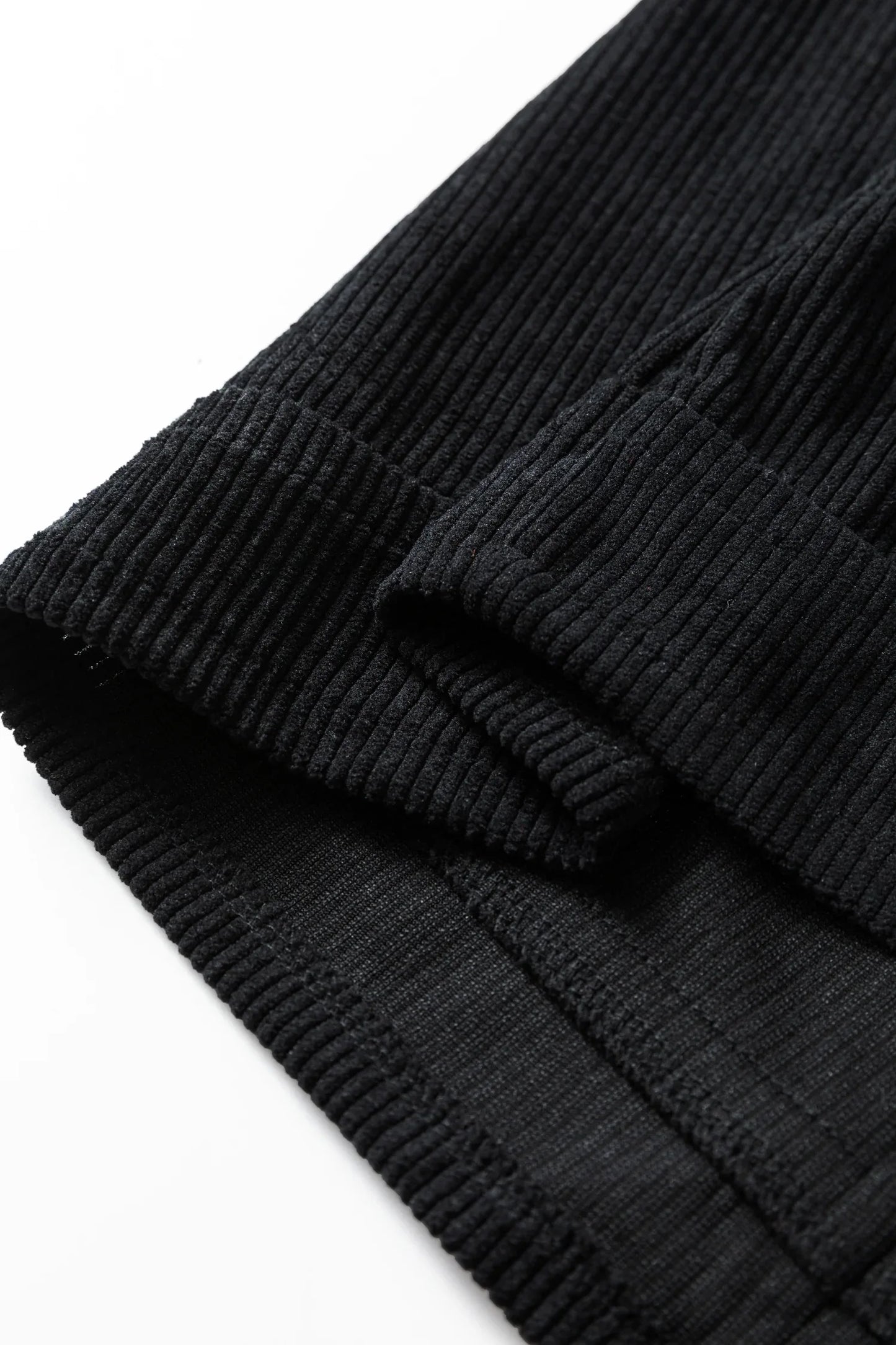 Black Plus Size Corduroy Patch Pocket Sleeveless Mini Dress - Windgat