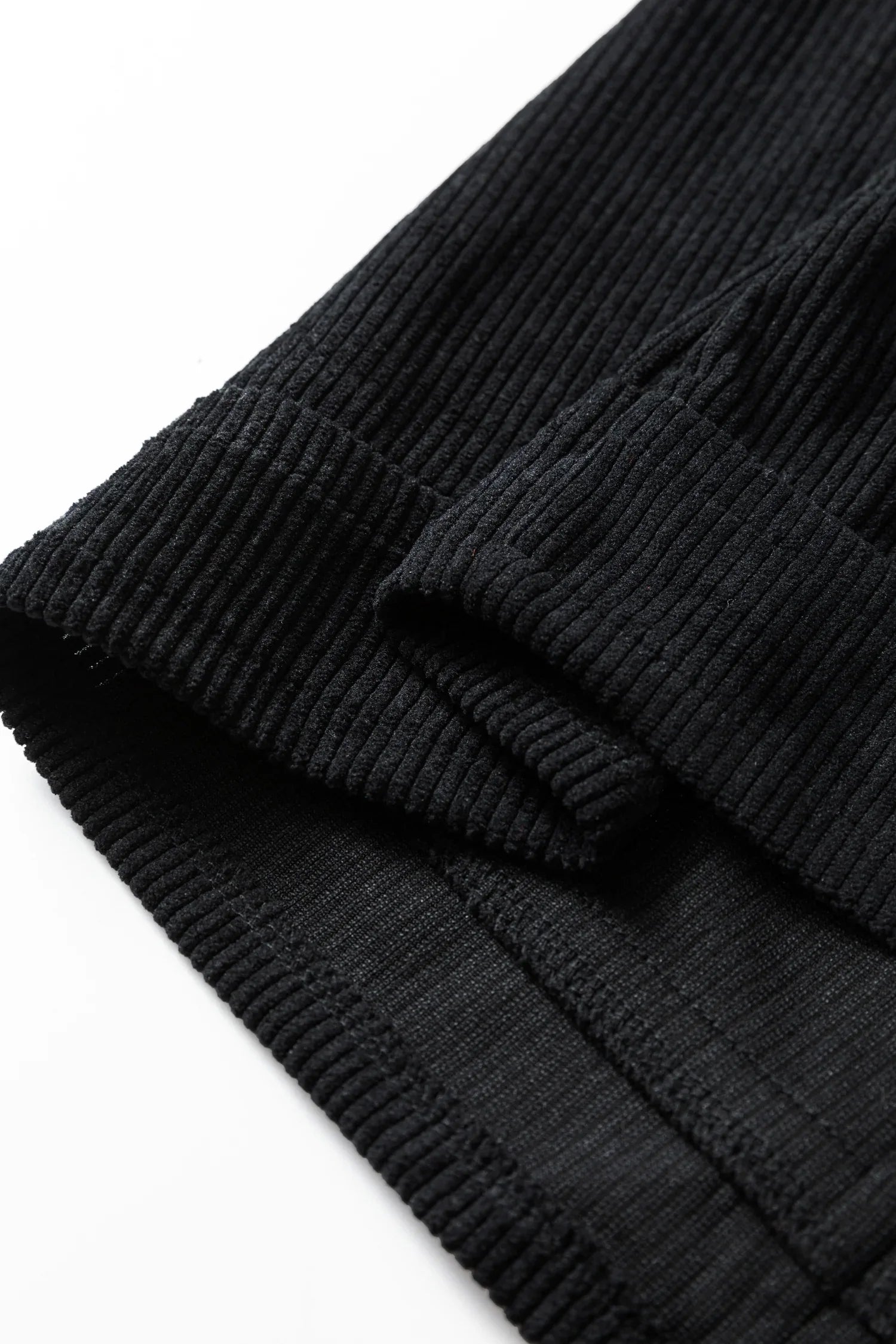 Black Plus Size Corduroy Patch Pocket Sleeveless Mini Dress - Windgat