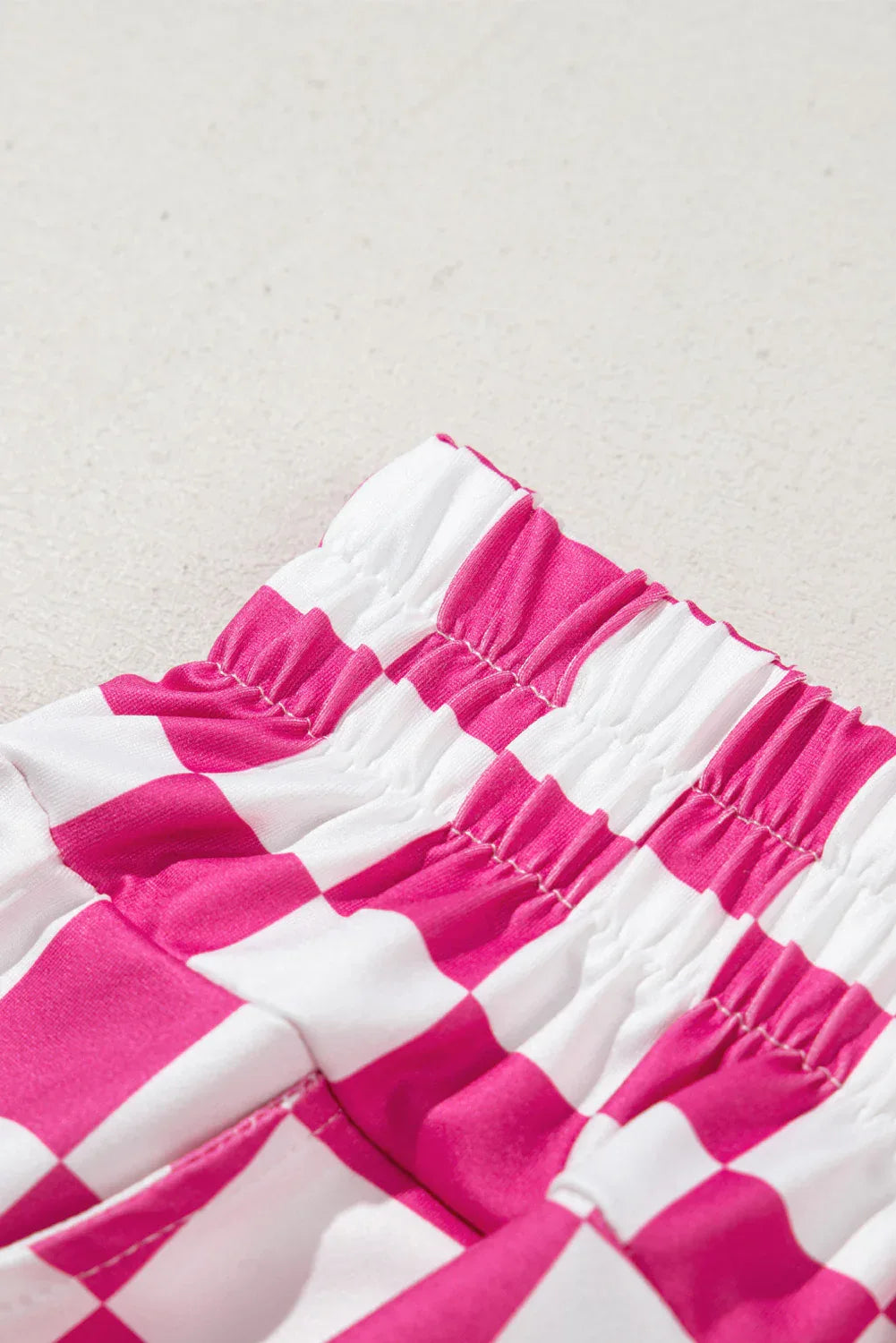 Rose Checkered Print High Waist Casual Shorts - Windgat