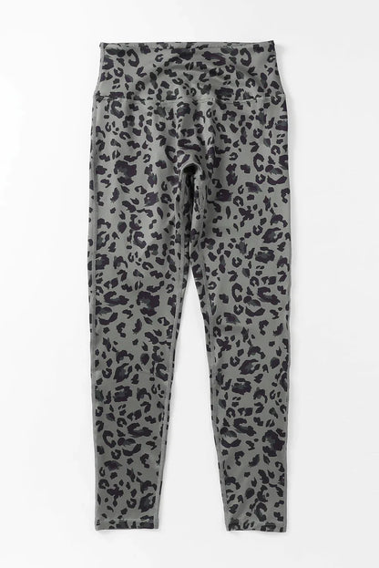 Gray Classic Leopard Print Active Leggings - Windgat