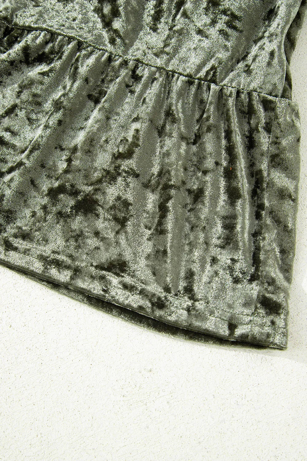 Coffee Plus Size Velvet Babydoll Mini Dress with Puff Sleeve - Windgat