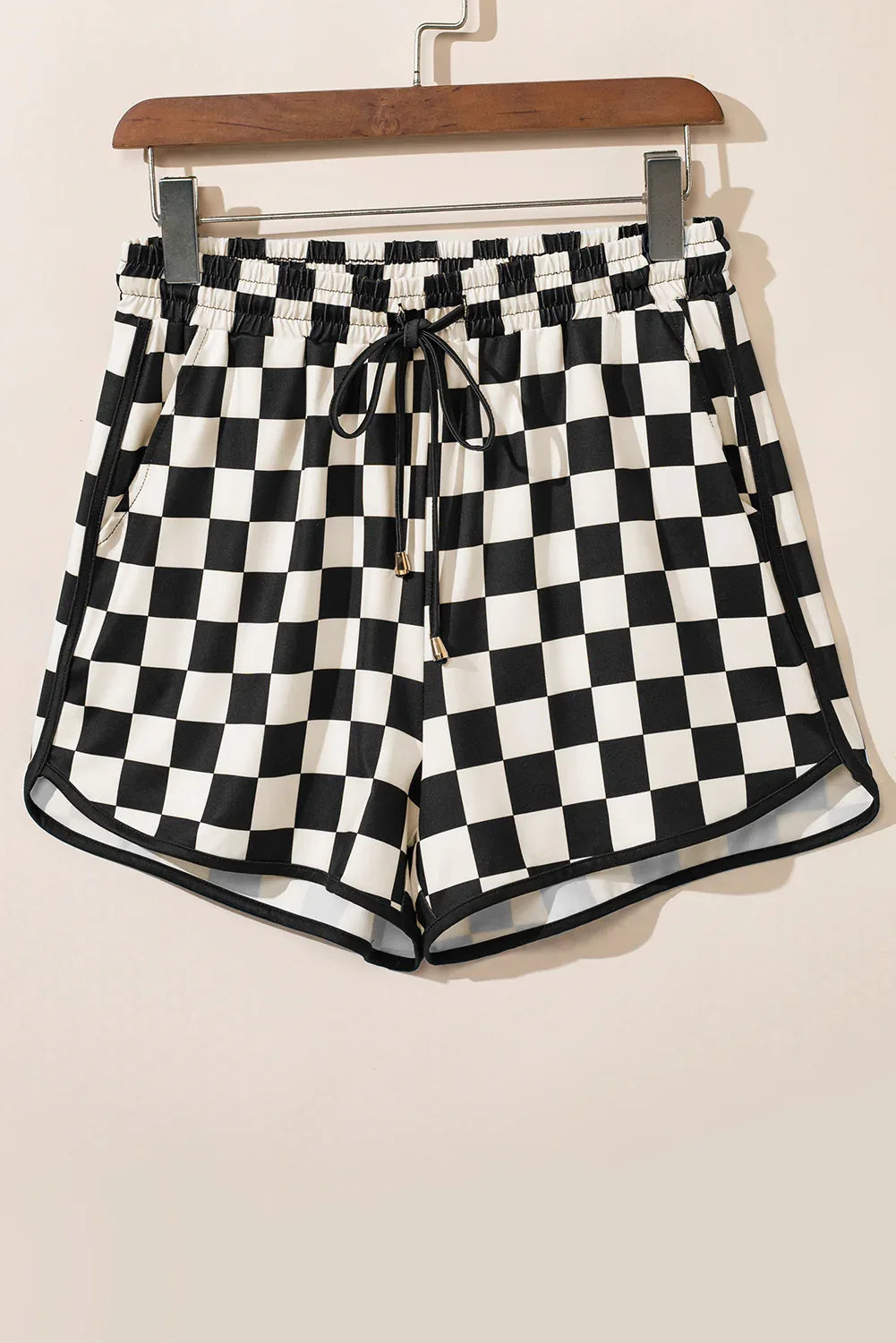 Multicolour Checkered Drawstring Elastic Waist Casual Shorts - Windgat