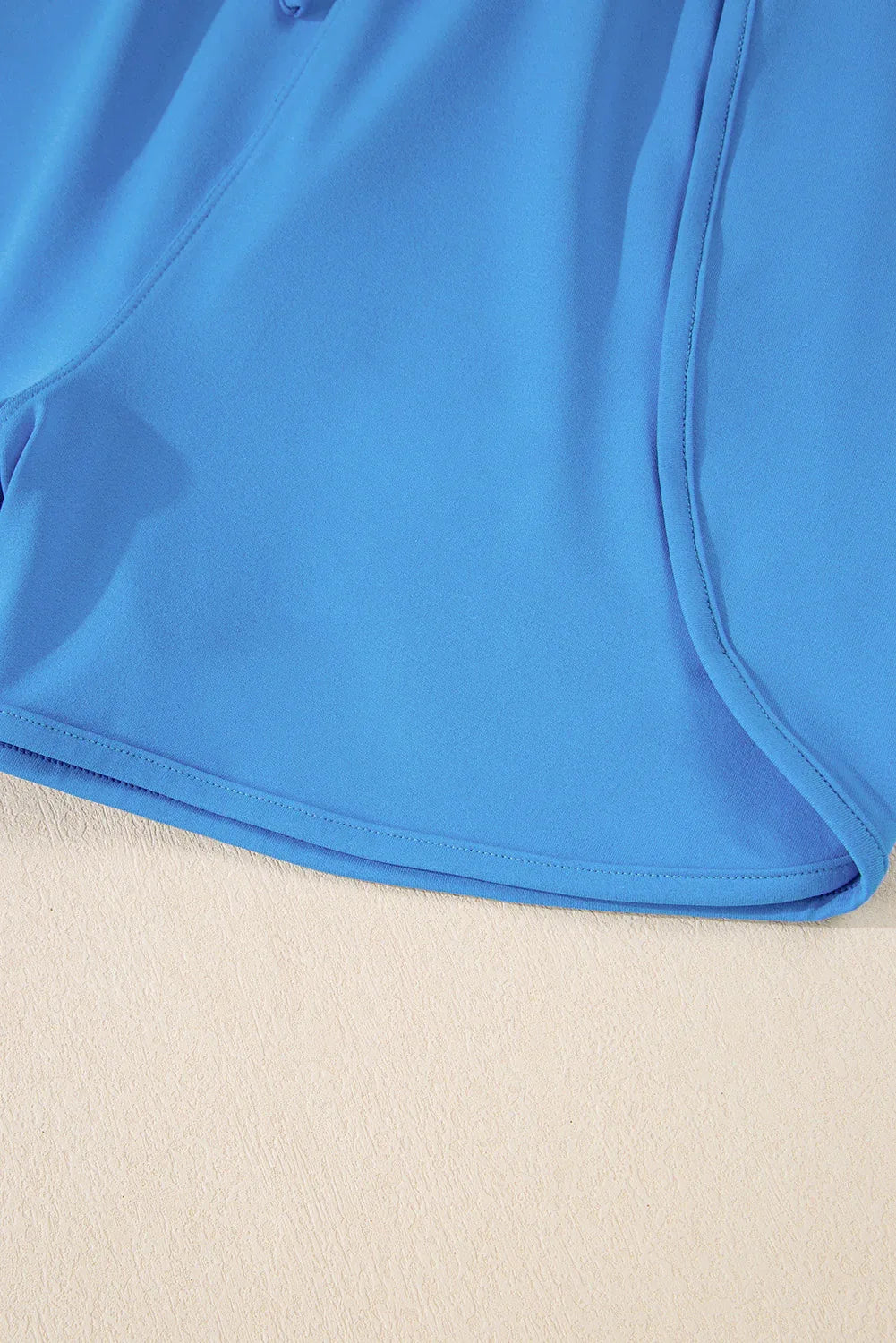 Blue Crossed Spaghetti Straps Drawstring Waist Sporty Romper - Windgat