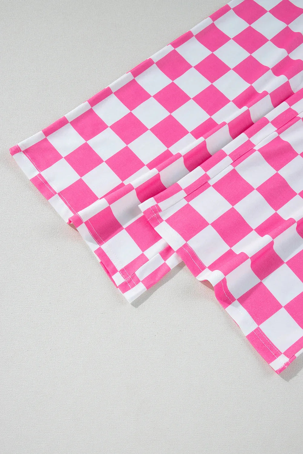 Green 2-Tone Checked Print High Waist Wide Leg Pants - Windgat