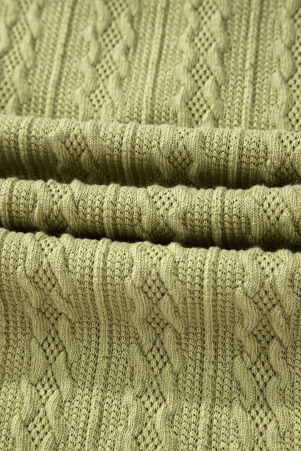 Spinach Green Textured Knit Slim Fit Notch V Neck T Shirt - Windgat