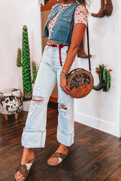 Racing Red Allover Heart Print Mesh Short Sleeve Top - Windgat