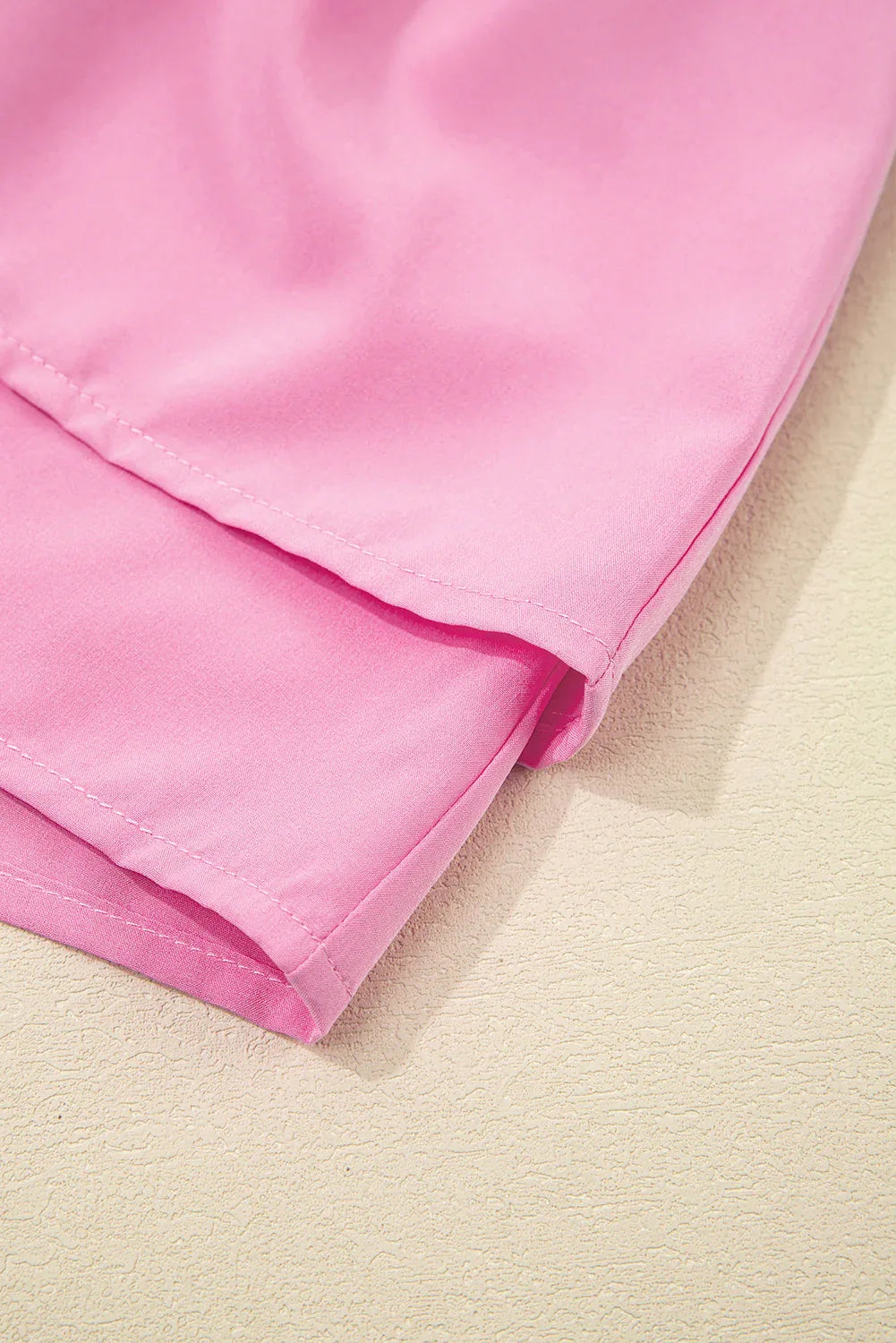 Bright Pink Crossed Waist Tiered Flowy Shorts - Windgat