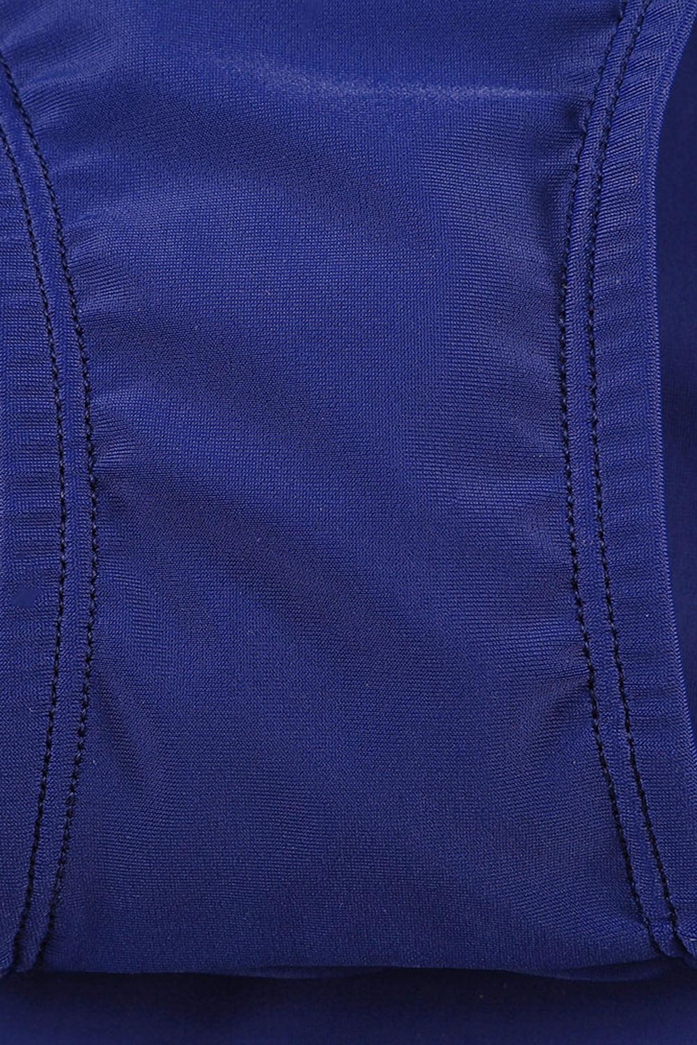 Plus Size Navy Blue Skirted Swim Bikini Bottom - Windgat