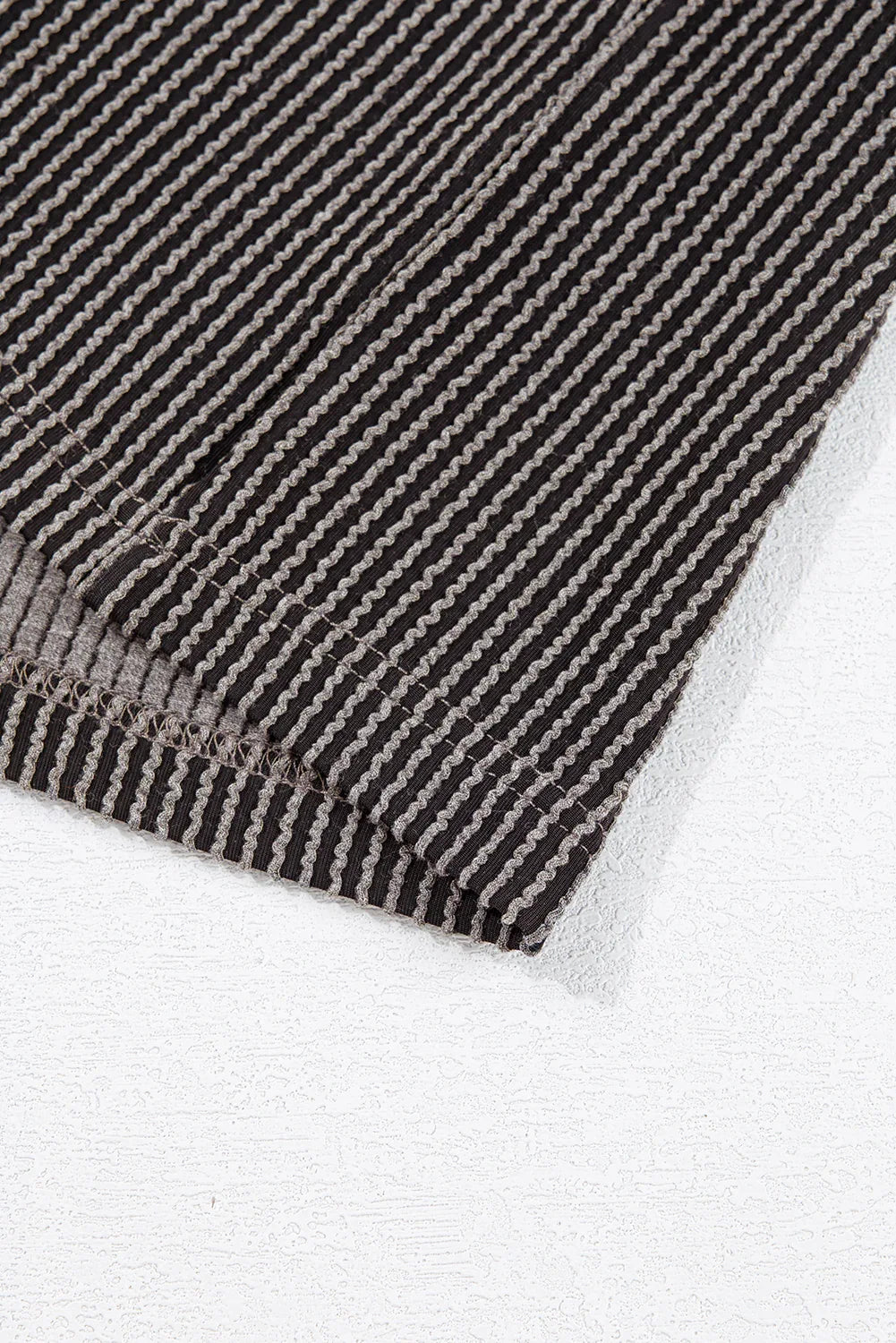 Carbon Grey Corded V Neck Plus Size T Shirt Dress with Pockets - Windgat