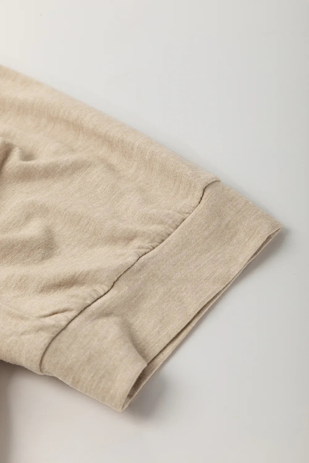 Parchment Solid Color Ruched Puff Sleeve T Shirt - Windgat