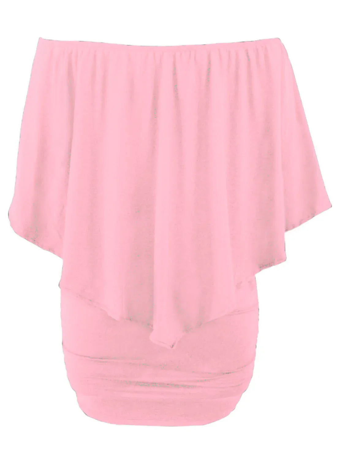 Plus size Dressing Layered Pink Mini Poncho Dress - Windgat
