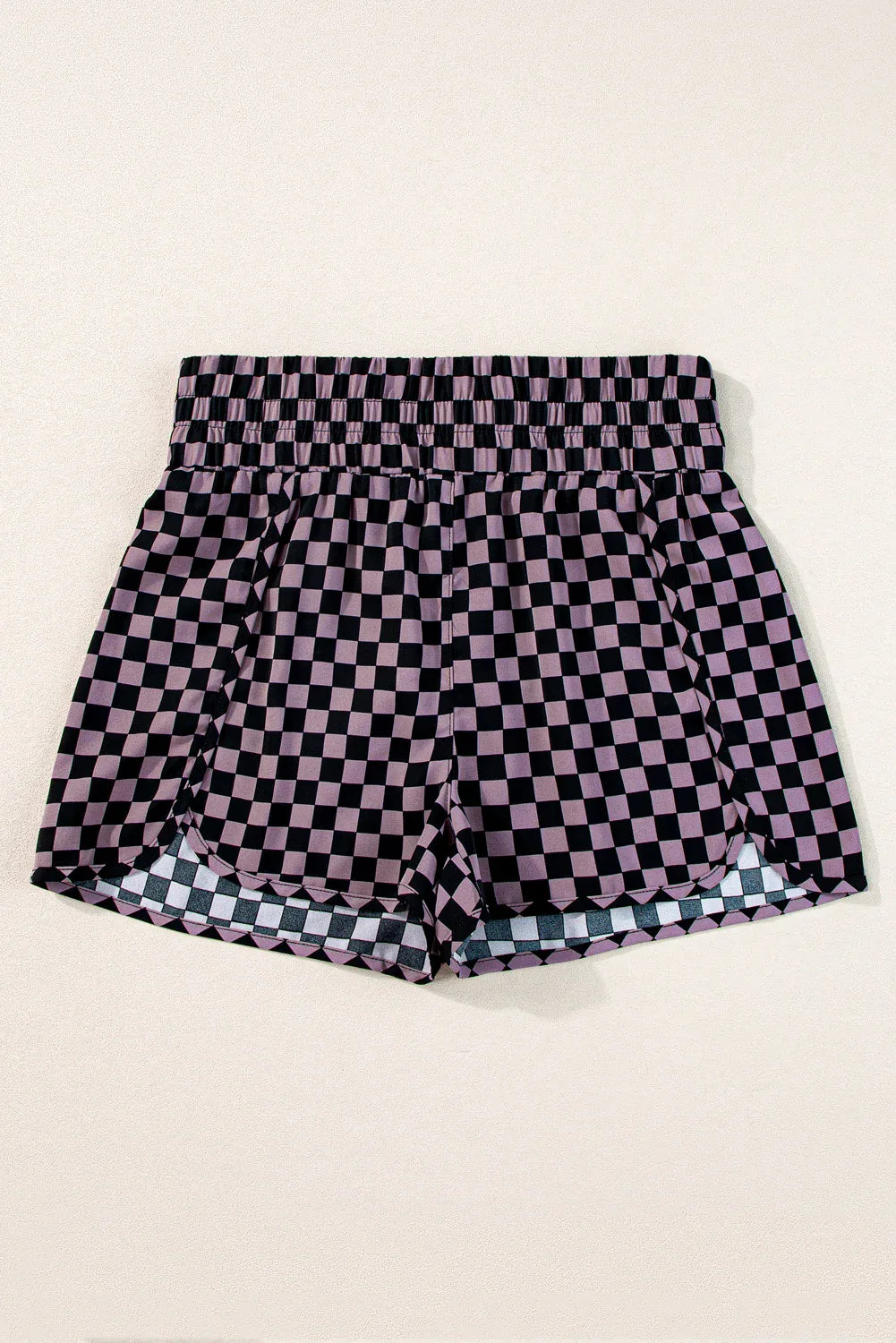 Pink Plaid High Waisted Athletic Shorts - Windgat