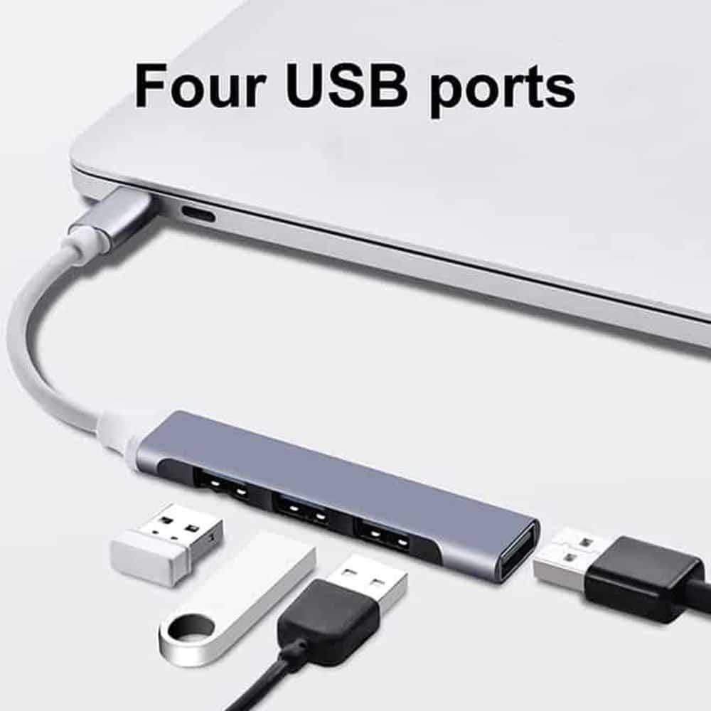 3-Port Type-C to USB 3.0 Hub- Data Transfer- Laptops, PCs & Phones - Windgat
