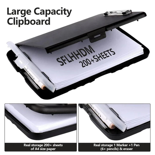 A4 Document Binder Clipboard- Pen Holder & Storage Compartment - Windgat