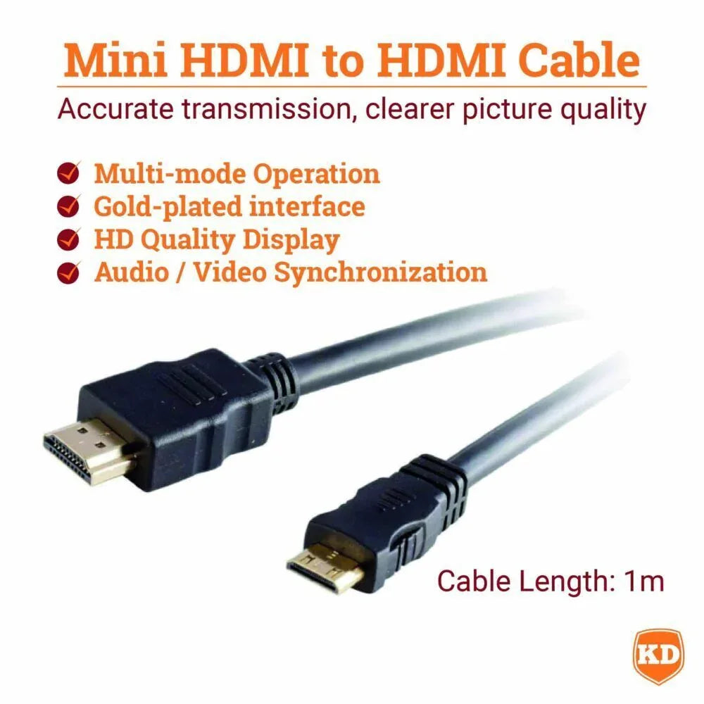 Action Mounts High-Speed HDMI to Mini HDMI Adapter Cable for GoPro Hero 2 - Windgat