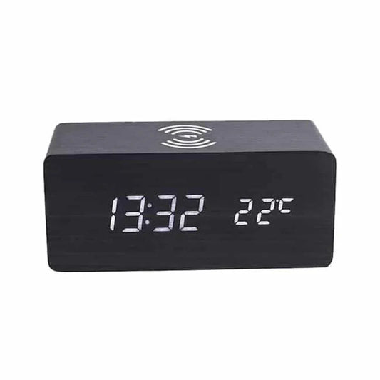 Qi Wireless Charger Digital Alarm Clock for Samsung/iPhone/Huawei - Windgat