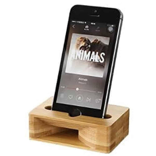 Universal Phone Bamboo Wooden Sound Amplifier Docking Stand - Windgat