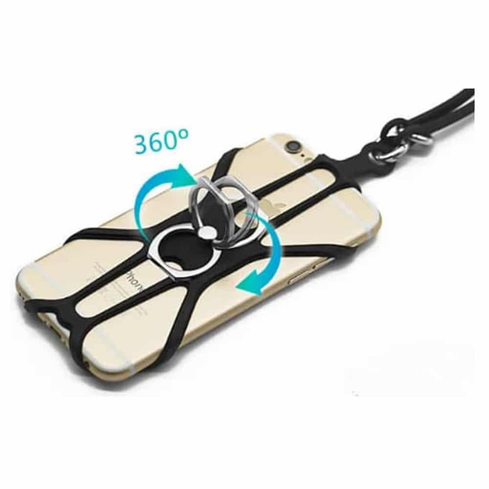 Universal Cell Phone Webbed Holder Incl Lanyard & Ring Stand - Windgat