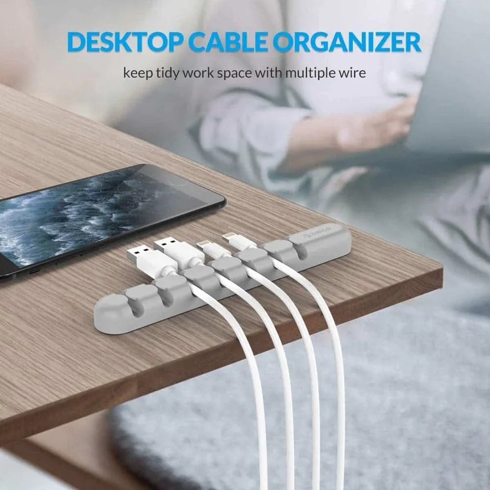 7 Slot Desktop Workspace Cable Wire Management Tray Organizer - Windgat