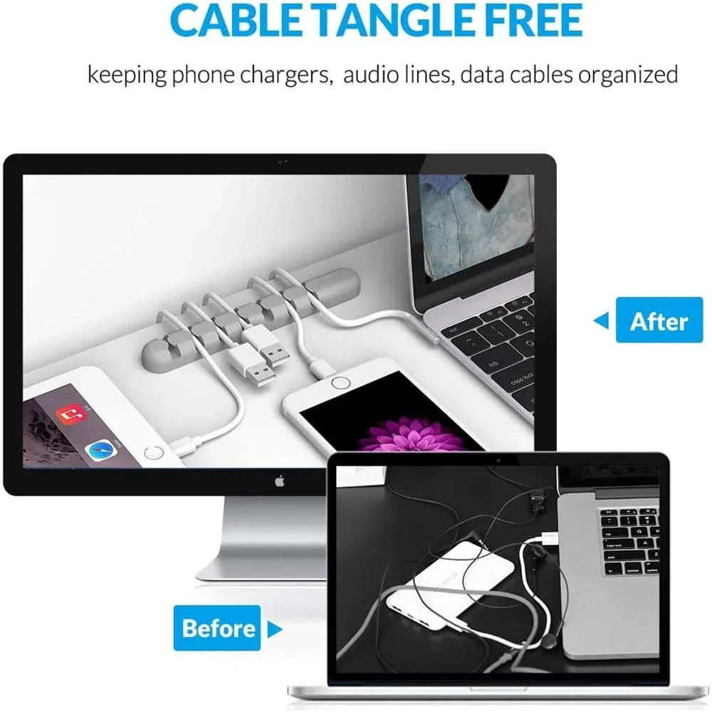 7 Slot Desktop Workspace Cable Wire Management Tray Organizer - Windgat