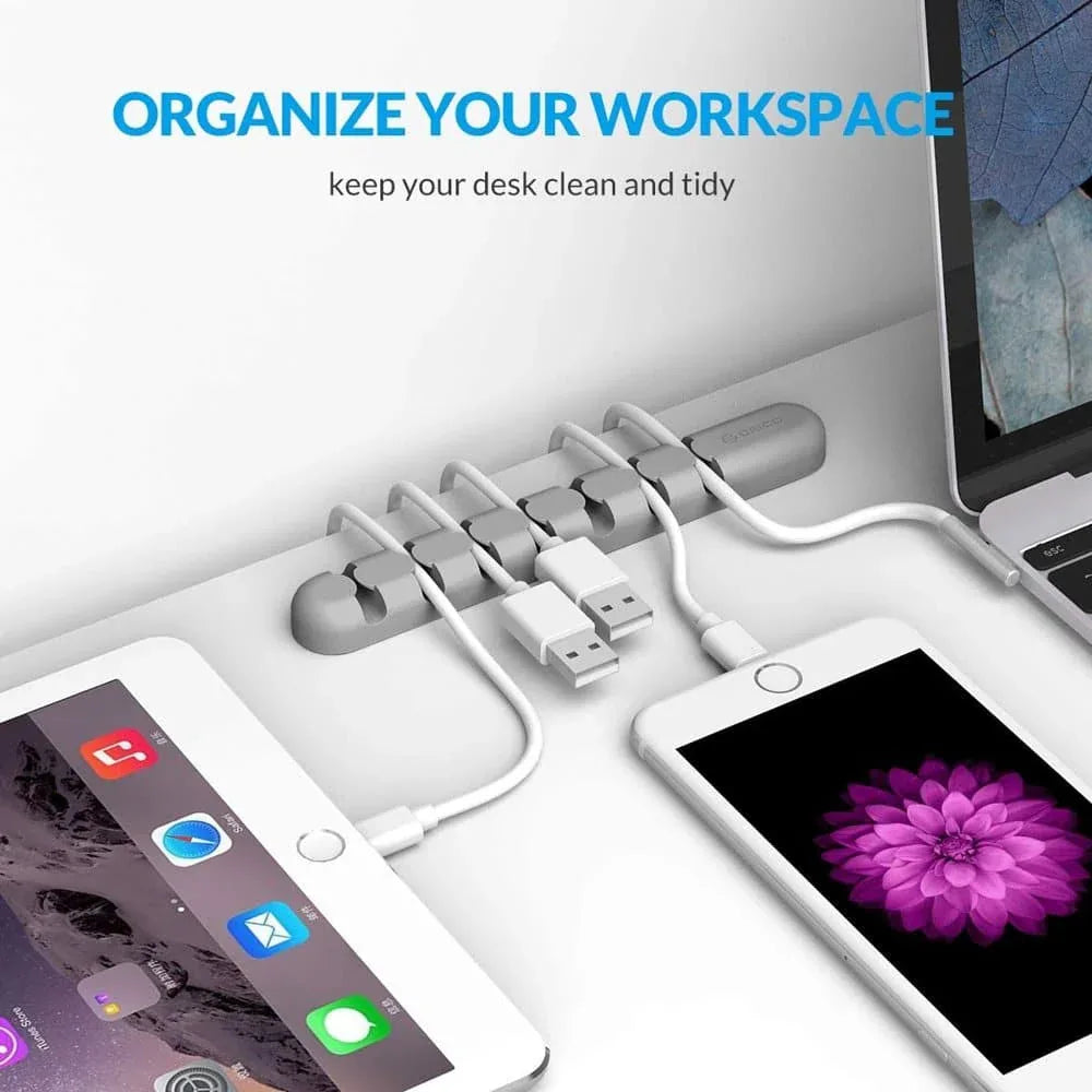 7 Slot Desktop Workspace Cable Wire Management Tray Organizer - Windgat