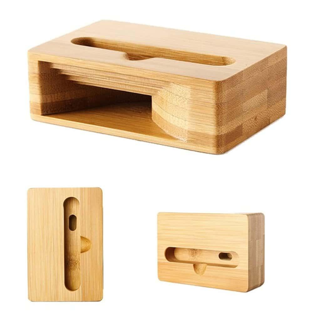Universal Phone Bamboo Wooden Sound Amplifier Docking Stand - Windgat