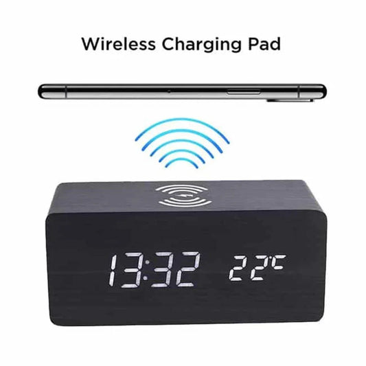 Qi Wireless Charger Digital Alarm Clock for Samsung/iPhone/Huawei - Windgat