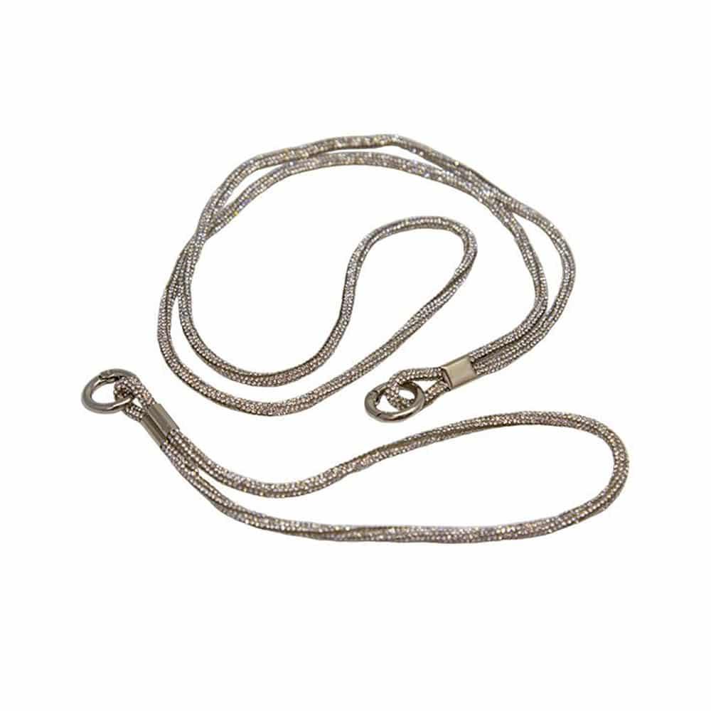 Universal Cell Phone Diamond Lanyard Silver 1x Neck Strap 1x Wrist Strap - Windgat