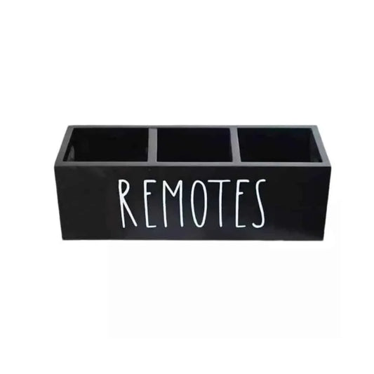 Black Wooden Farmhouse Remote Control Holder Storage Organizer - Windgat