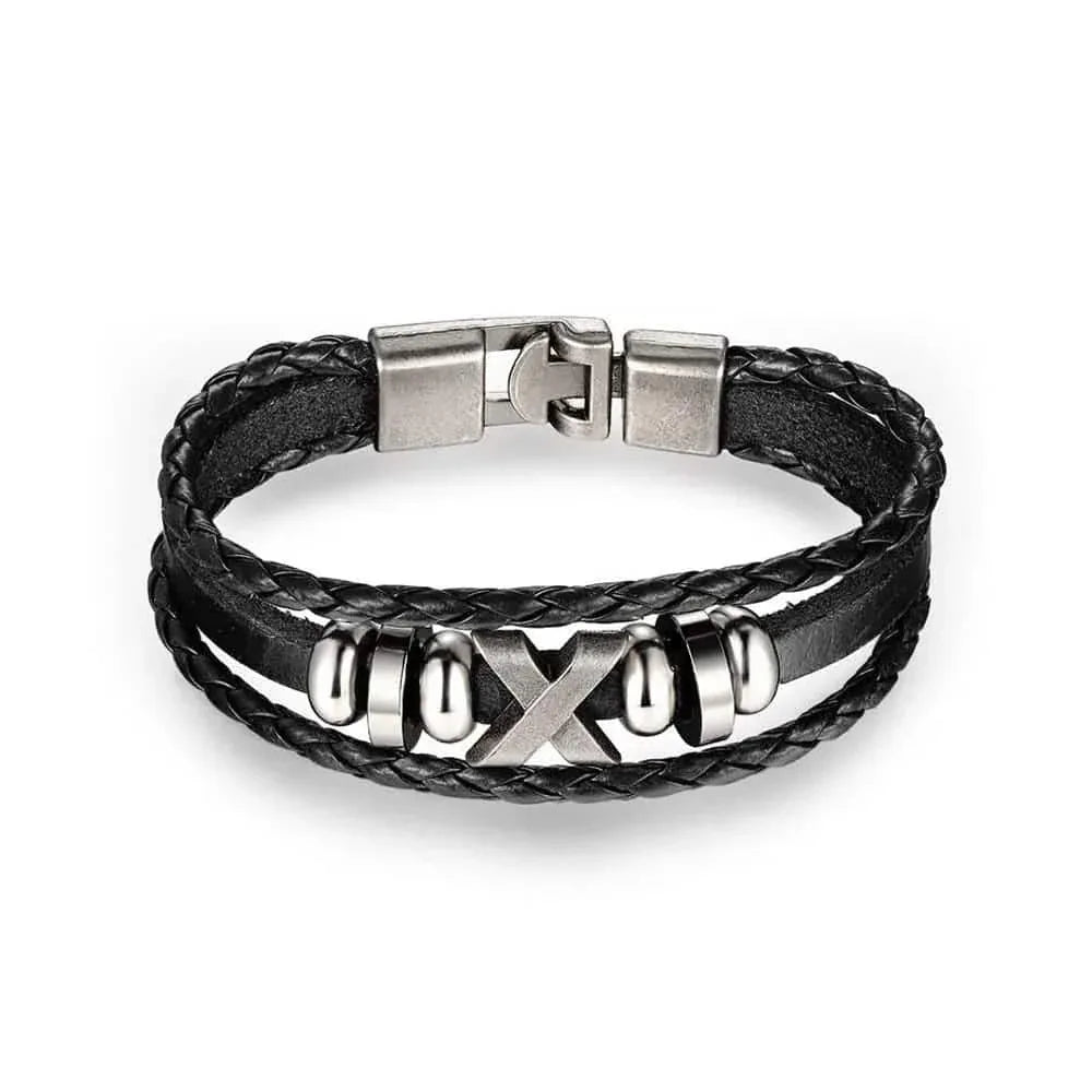 Vegan Leather Multi-Strand X Charm Bracelet- S/M - Windgat