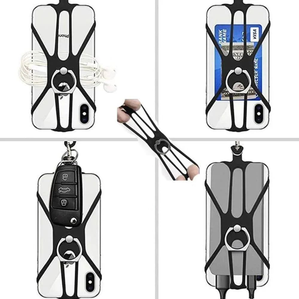 Universal Cell Phone Webbed Holder Incl Lanyard & Ring Stand - Windgat
