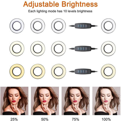 2-in-1 Selfie Ring LED Beauty Light Phone Holder Desk Stand - Windgat