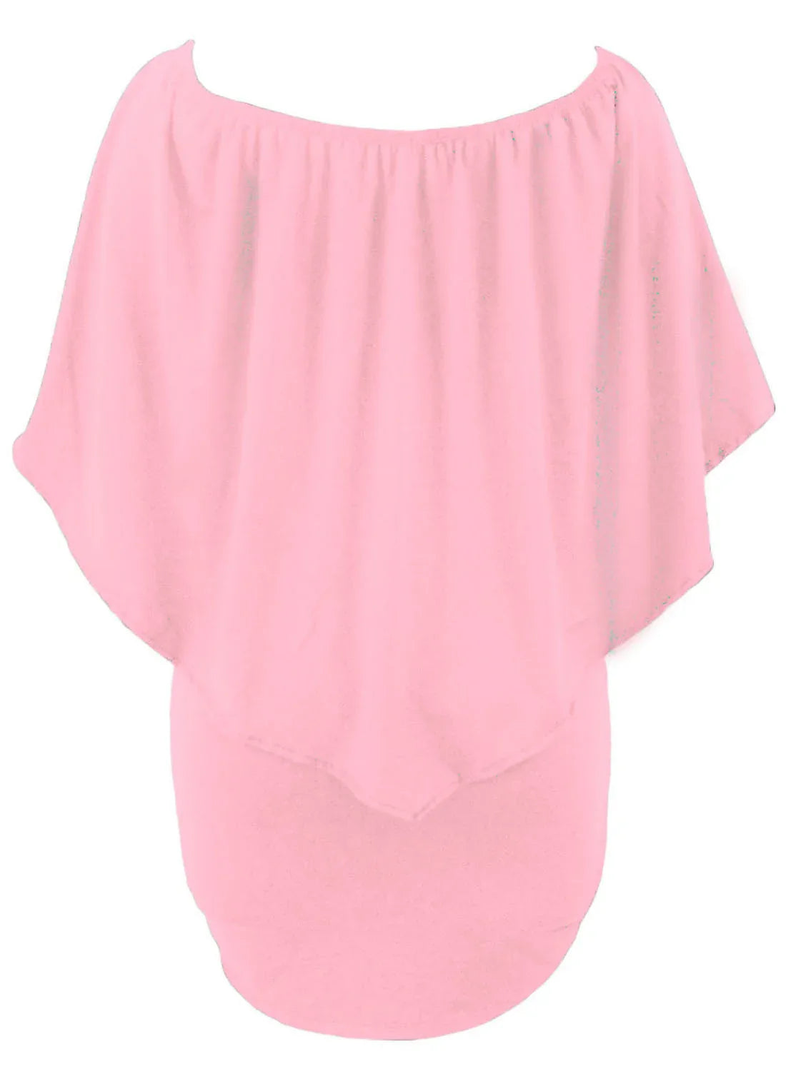 Plus size Dressing Layered Pink Mini Poncho Dress - Windgat