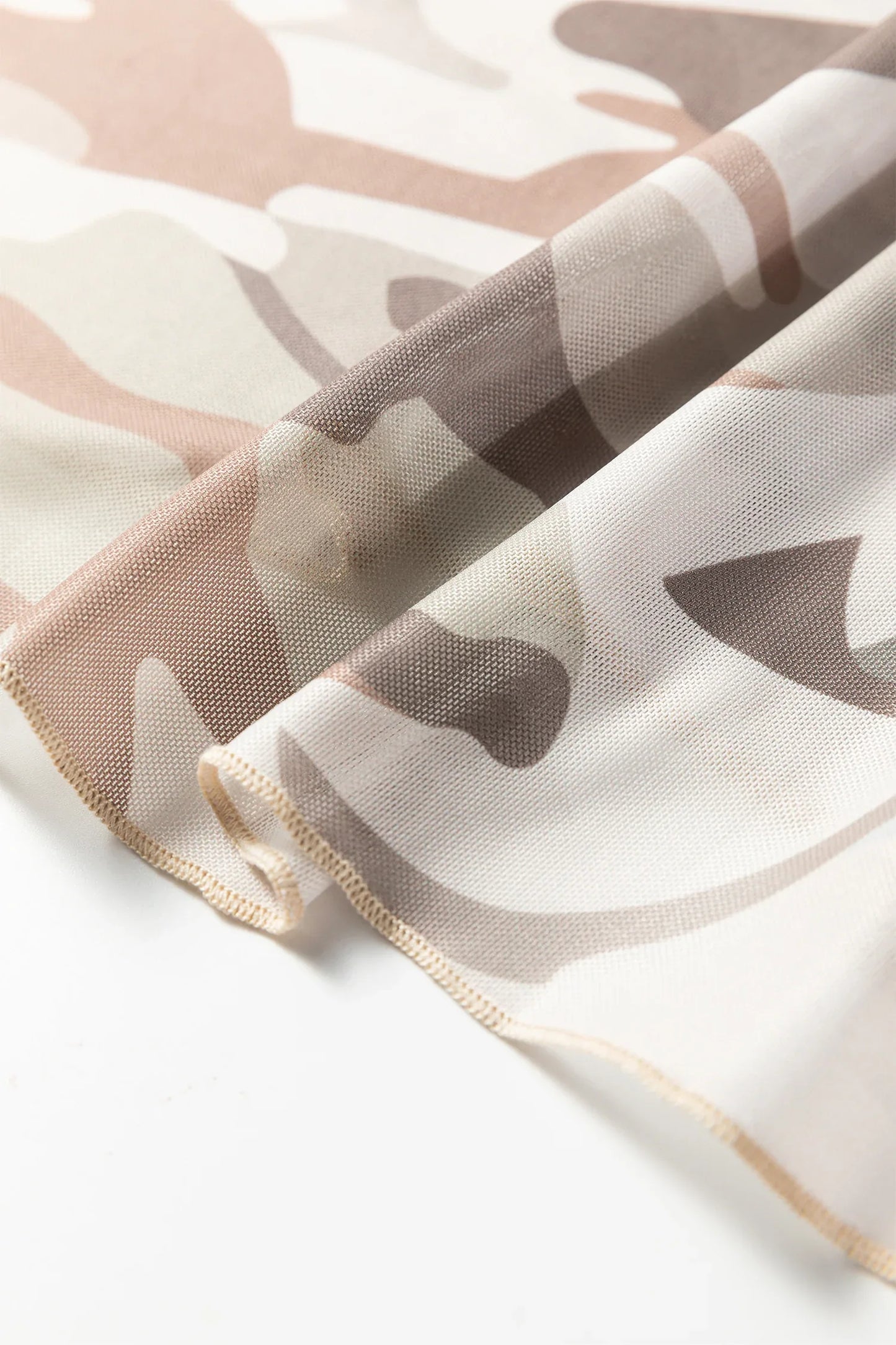 Green Plus Size Western Camo Print Mesh Long Sleeve Top - Windgat