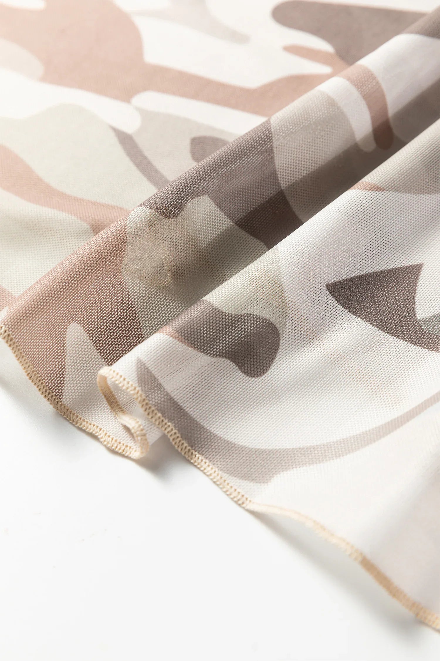 Green Plus Size Western Camo Print Mesh Long Sleeve Top - Windgat