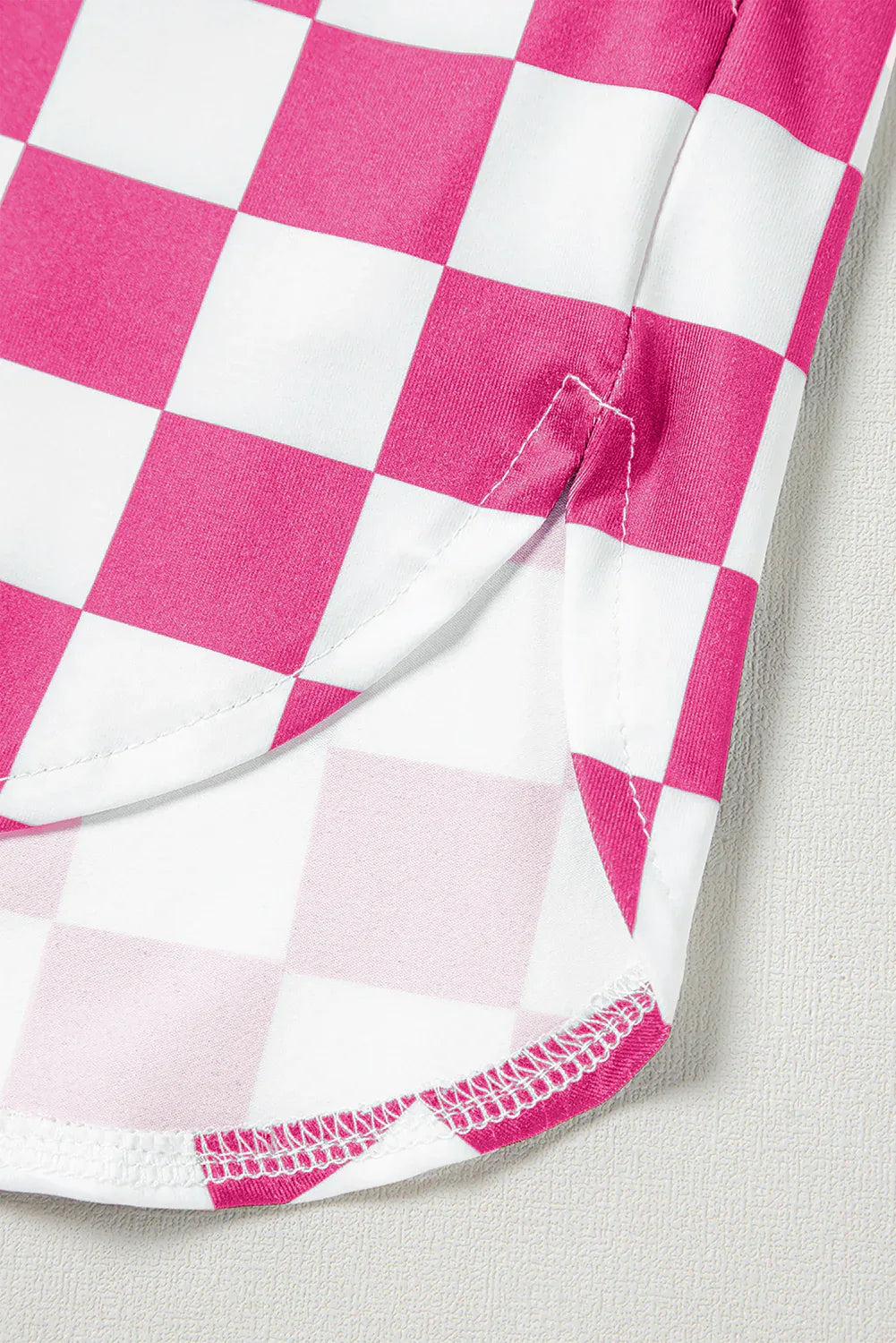 Rose Checkered Print High Waist Casual Shorts - Windgat